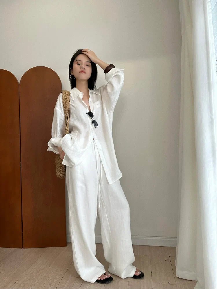 ZEYA - Shiela Wide Leg Linen Pants