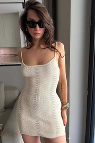 Lisa Backless Strickkleid mit Bindeband