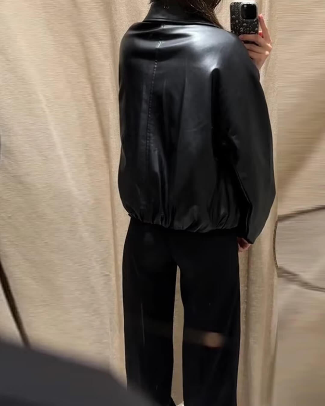 ZEYA - Sienna Faux Leather Bomber Jacket