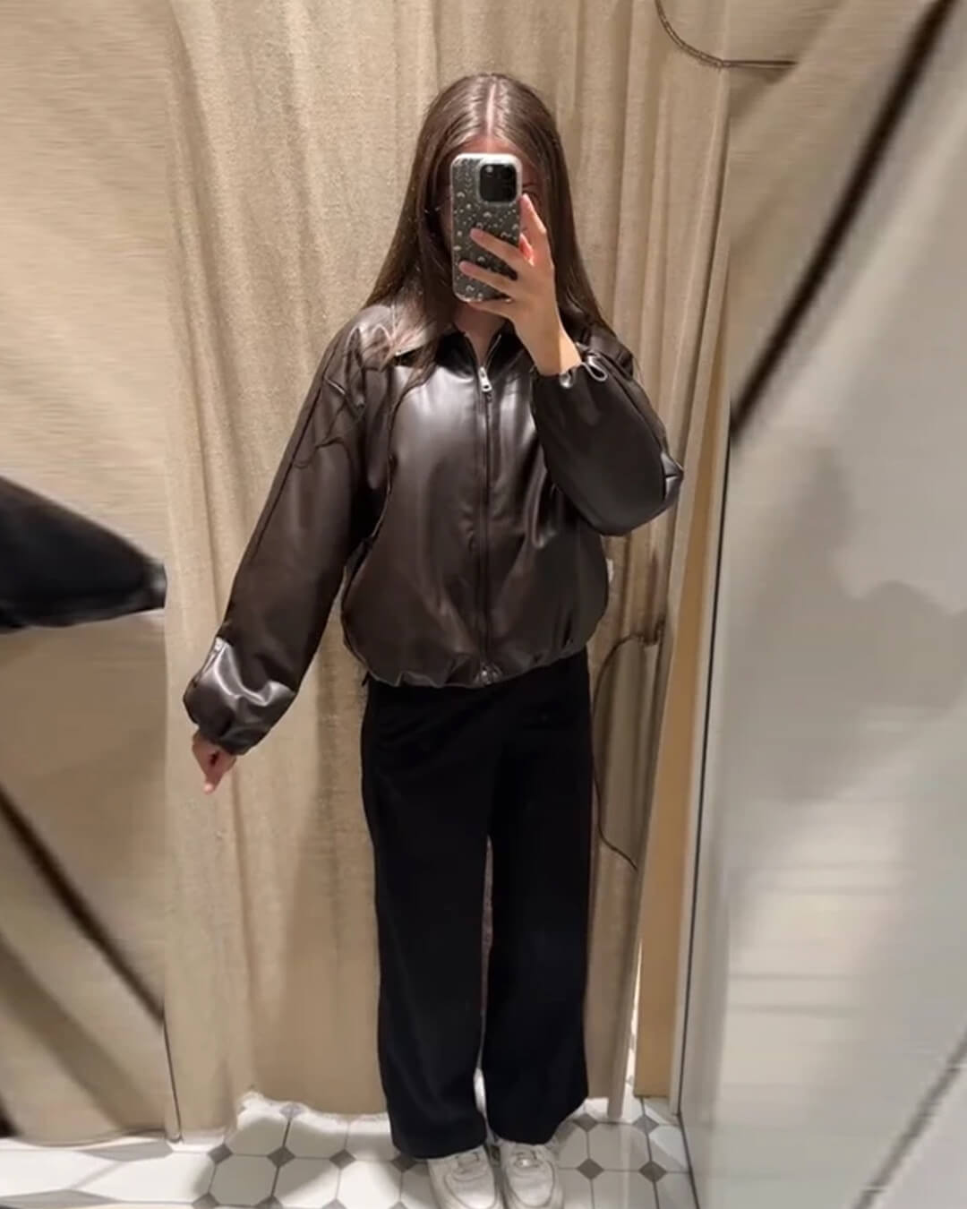 ZEYA - Sienna Faux Leather Bomber Jacket