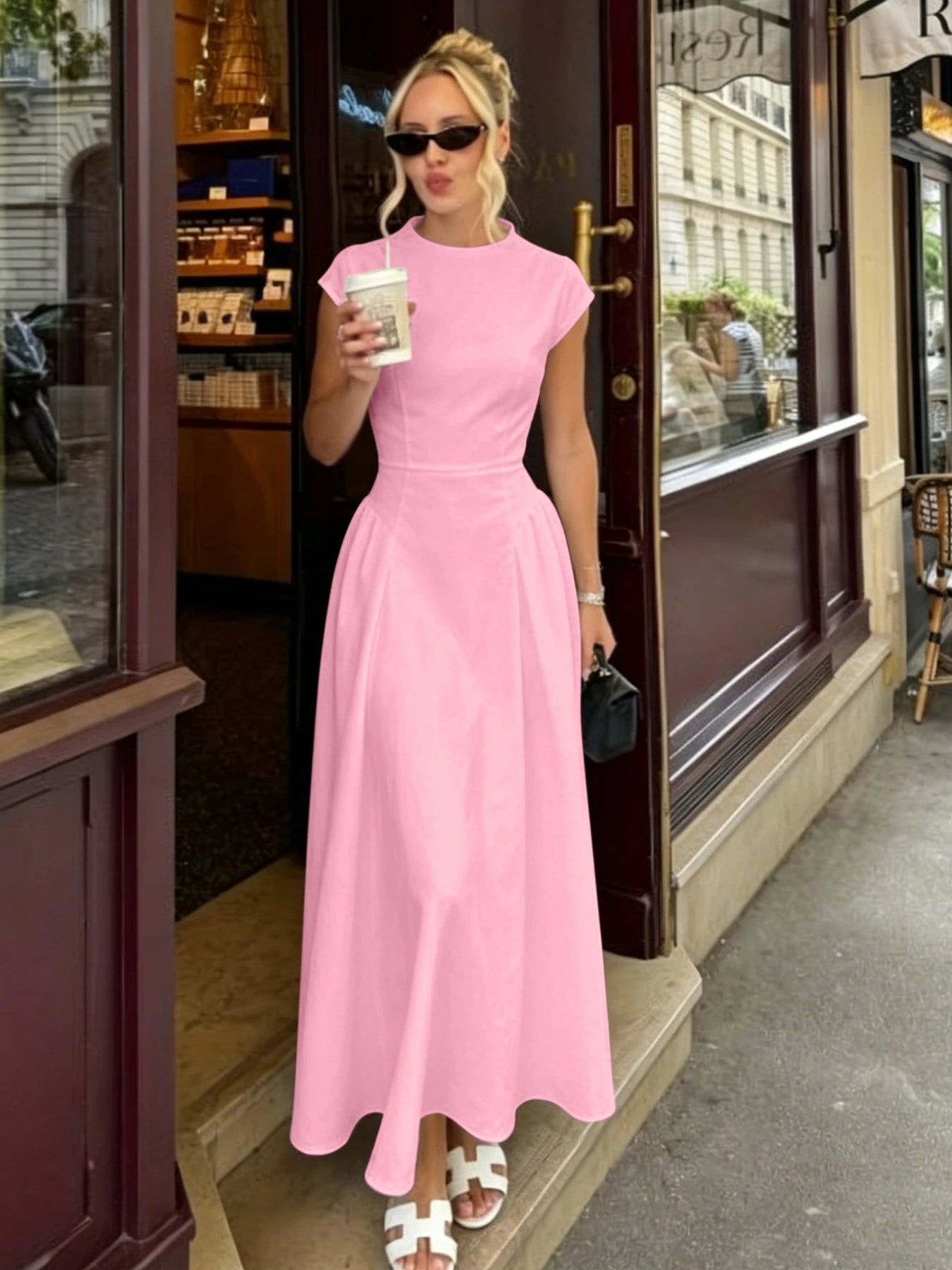 ZEYA - Sienna Flare Maxi Dress with Cap Sleeves