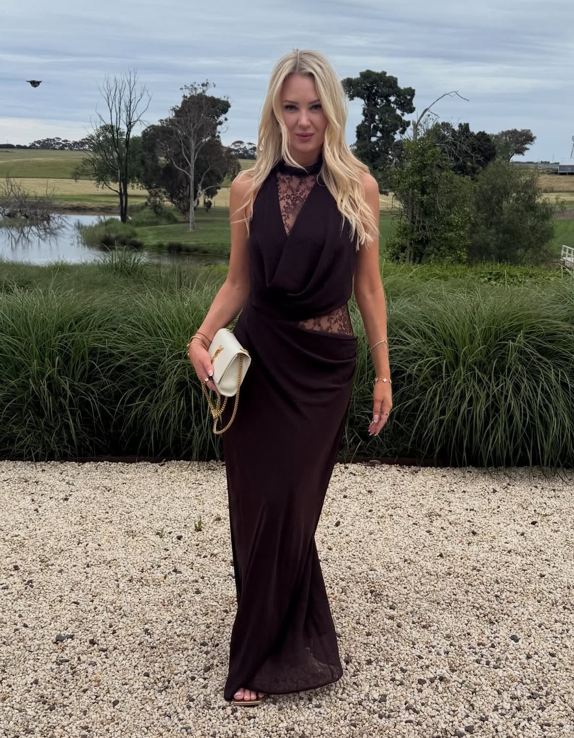 ZEYA - Sienna Halter Lace Maxi Dress