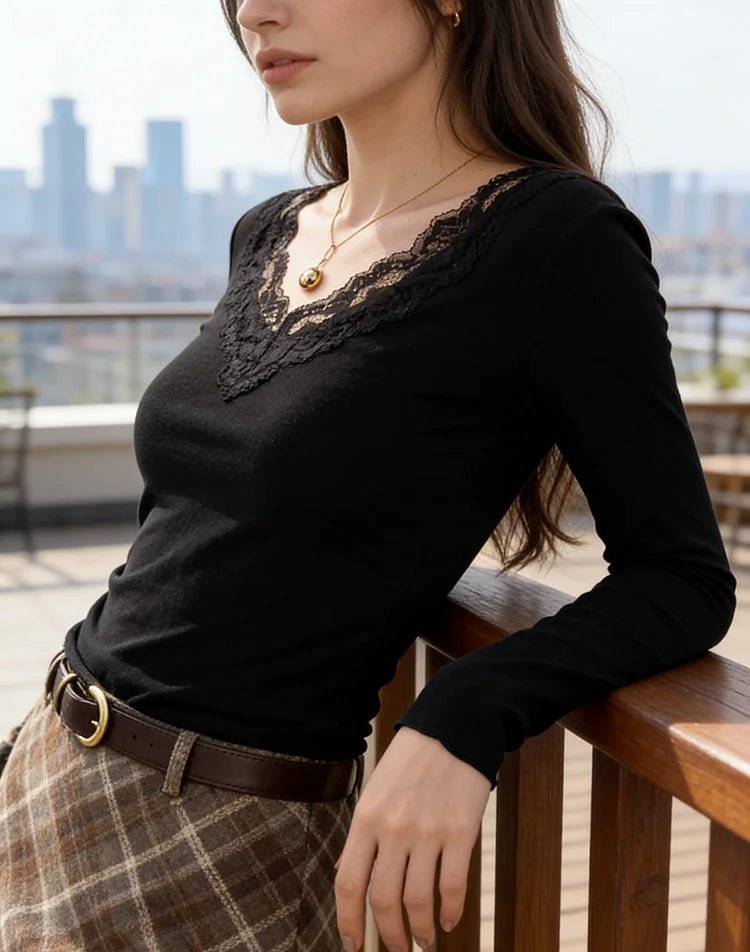 ZEYA - Sienna V - Neck Lace Top