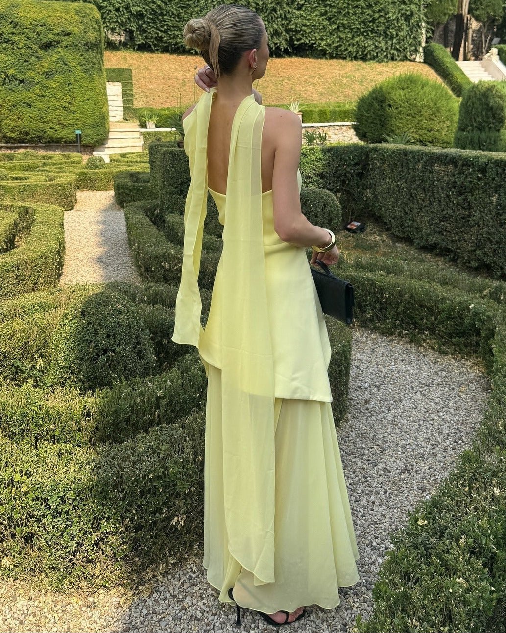ZEYA - Sophia Asymmetric Sheer Maxi Dress