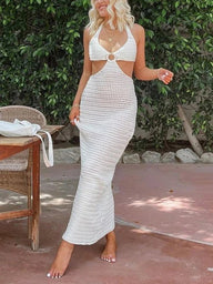 Robe midi Lena au crochet dos nu