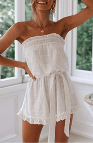 Ava taillierter Trägerloser Jumpsuit