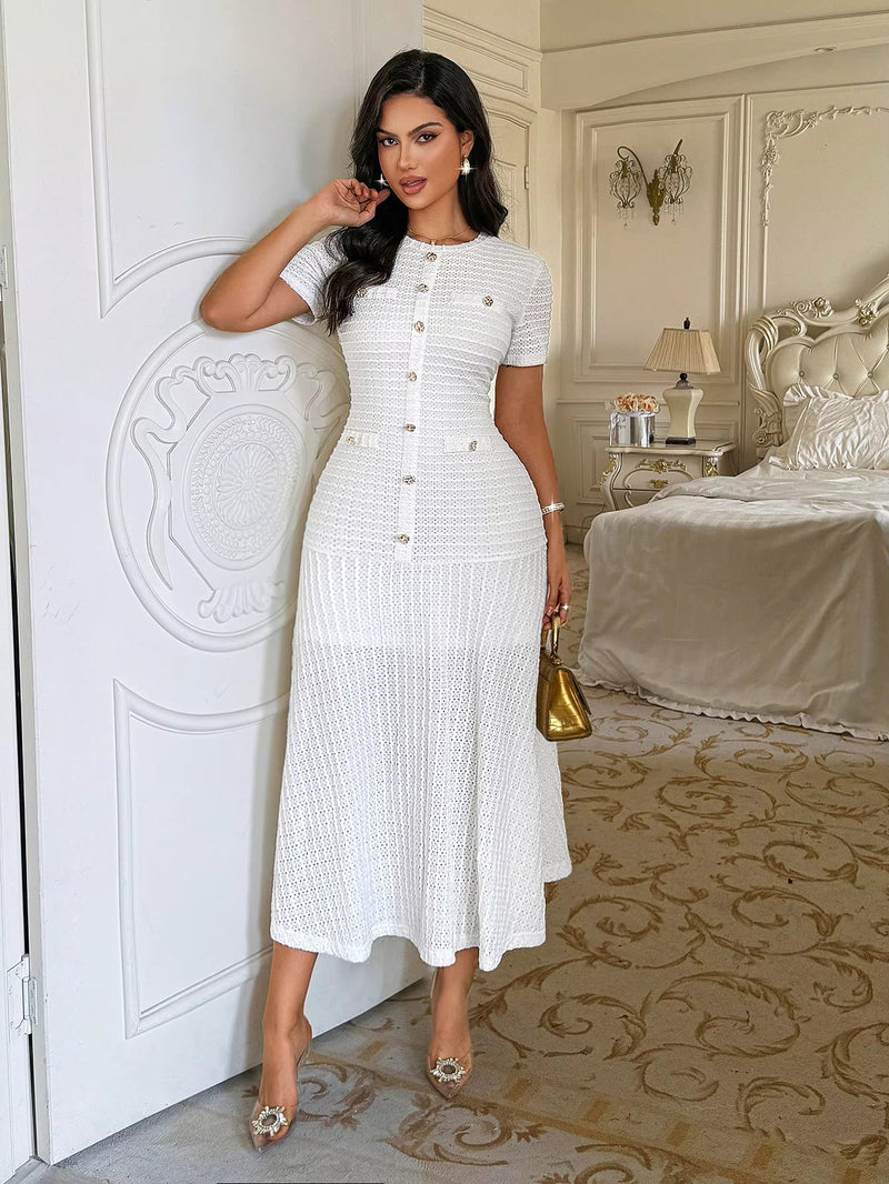 ZEYA - Sylvia Bodycon Flared Midi Dress