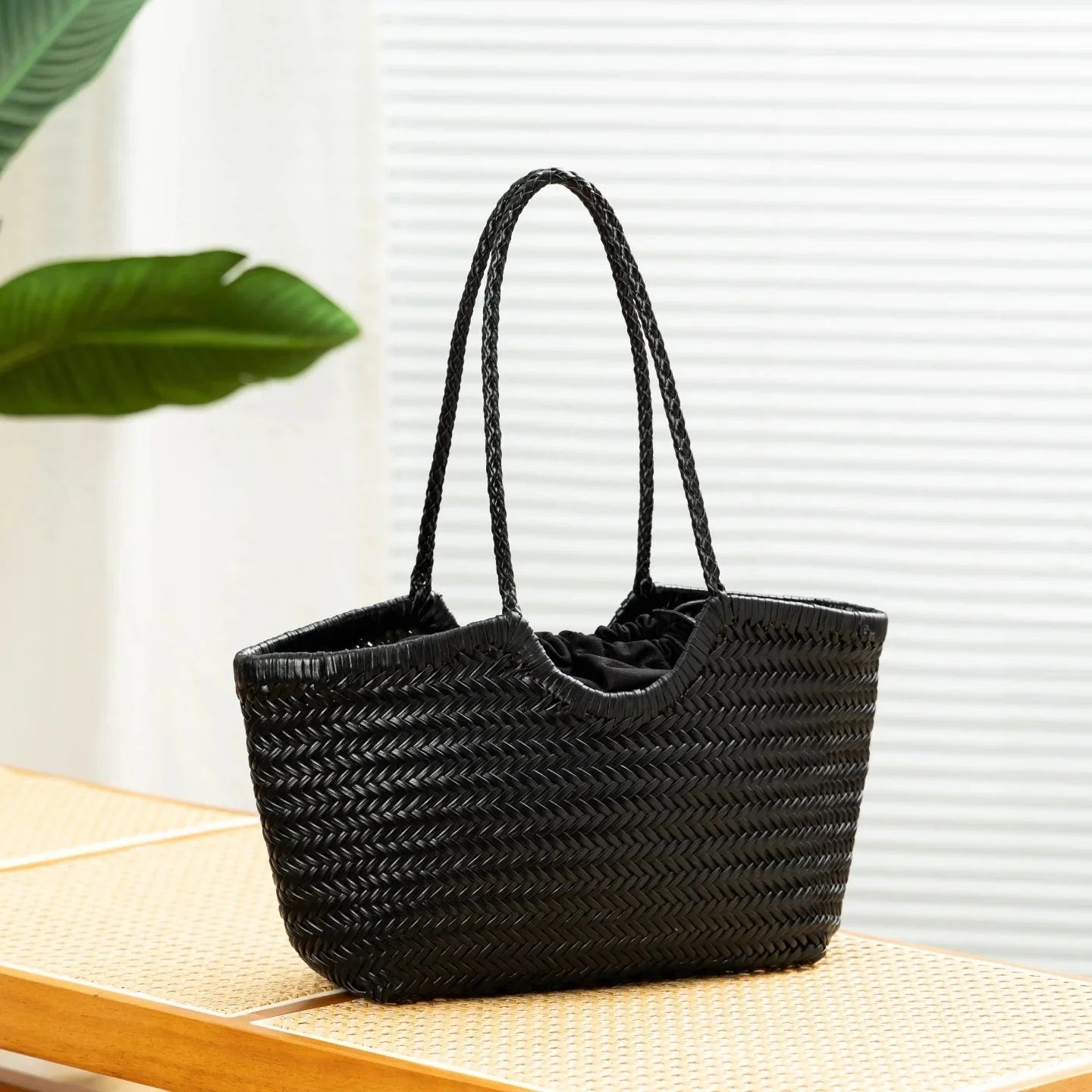 ZEYA - Tatum Handwoven Leather Tote Bag