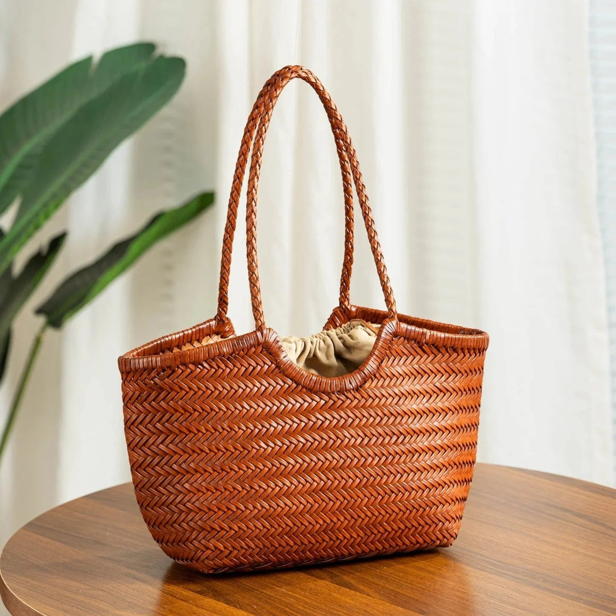 ZEYA - Tatum Handwoven Leather Tote Bag