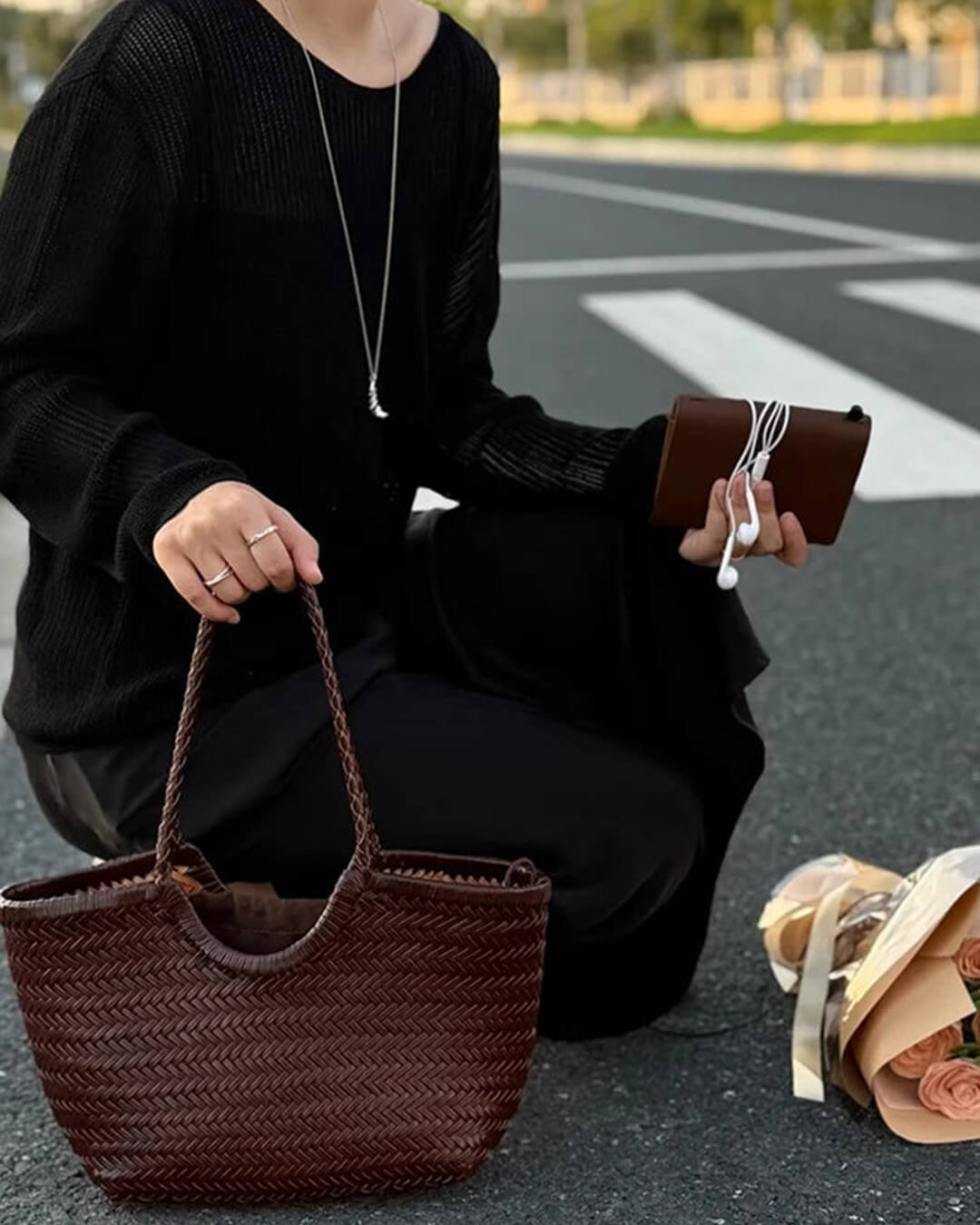 ZEYA - Tatum Handwoven Leather Tote Bag