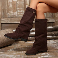 Teresa kniehohe Stiefel in Wildlederoptik