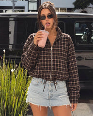 Tessa kariertes Set aus Jacke und Minirock