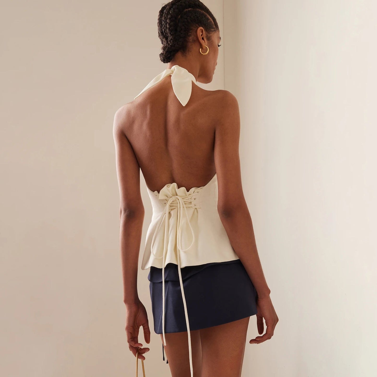 ZEYA - Thelma Silky Halter Neck Crop Top