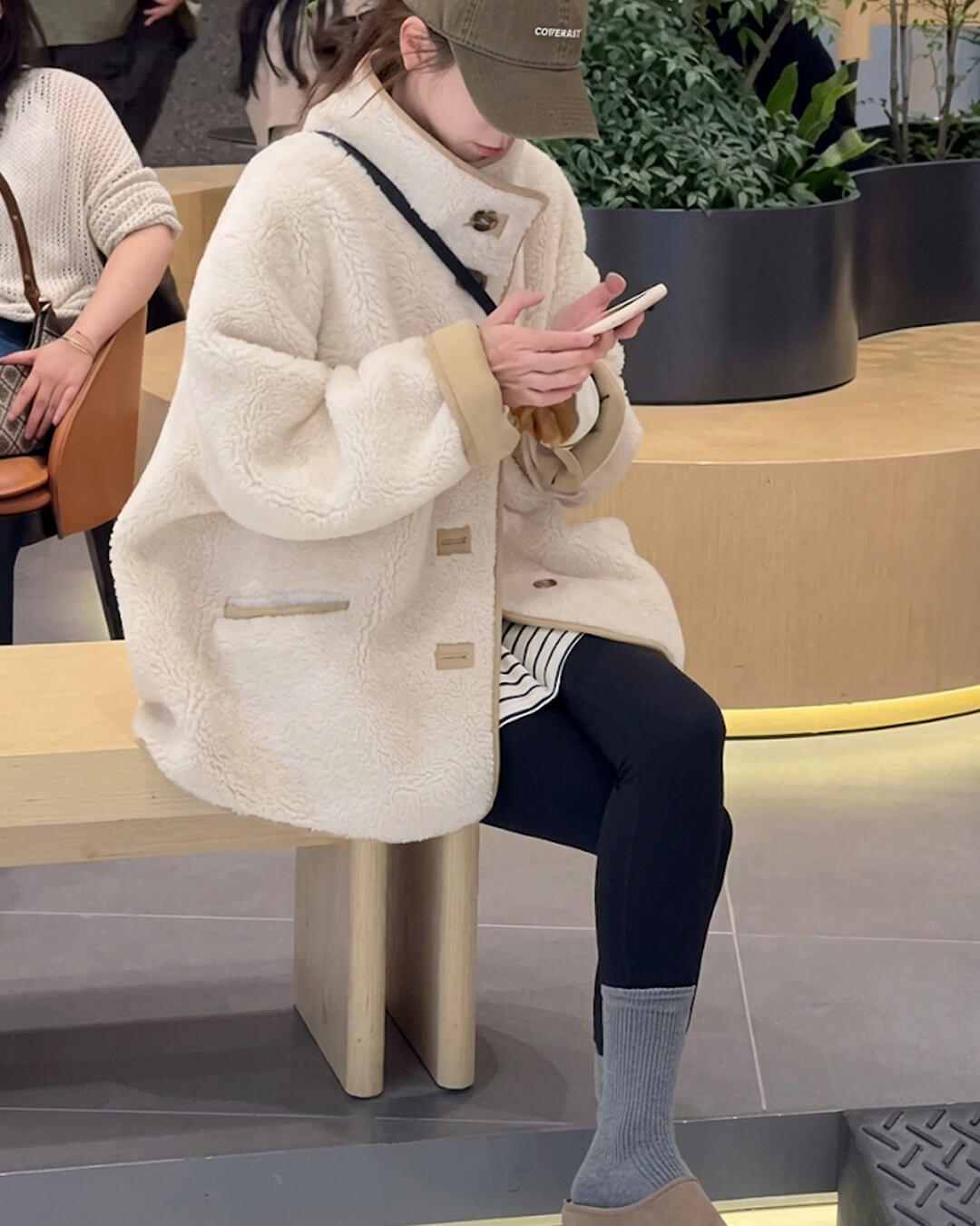 ZEYA - Tiara Stand Collar Faux Fur Coat
