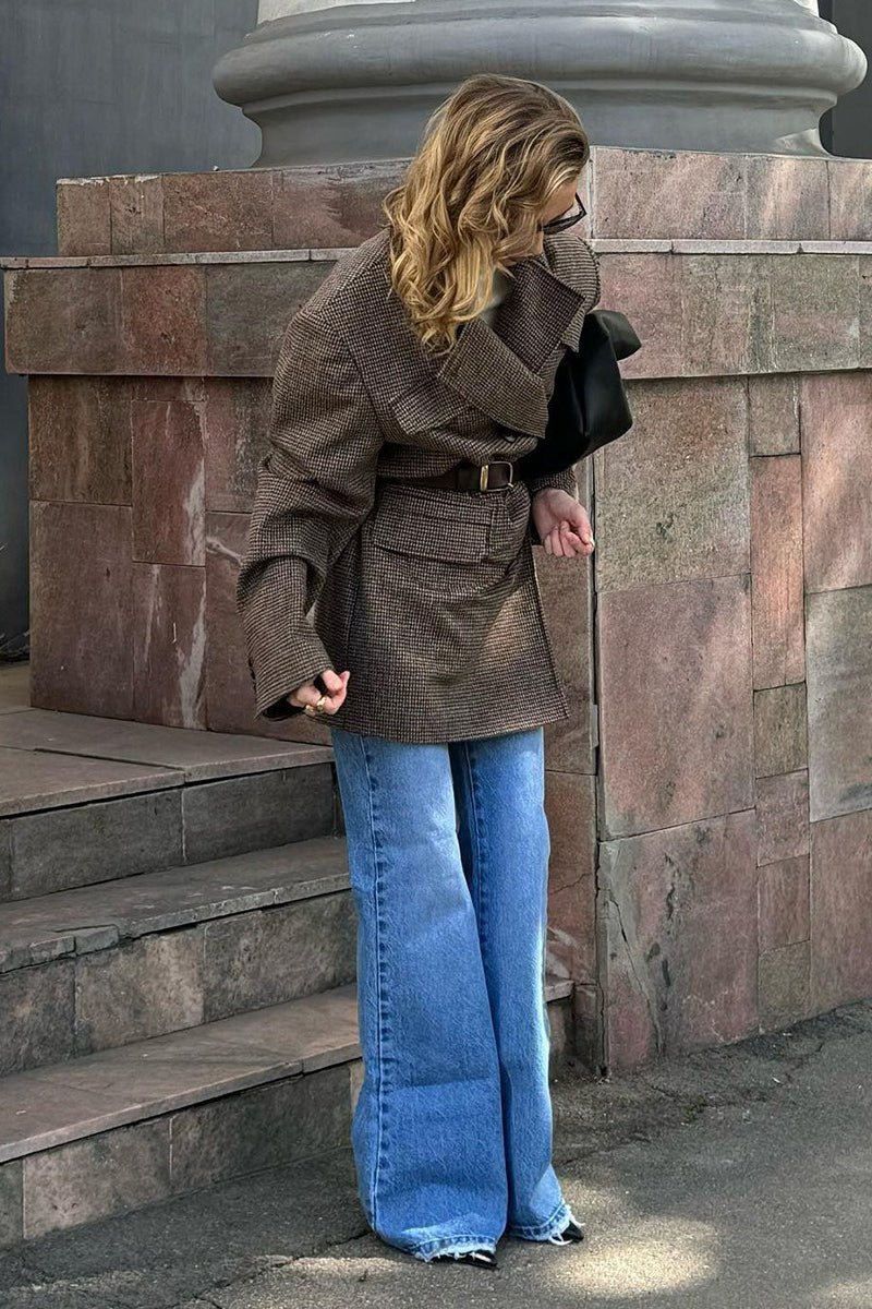 ZEYA - Trisha Houndstooth Long Coat