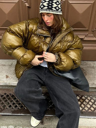 Tyla Glänzende Steppjacke
