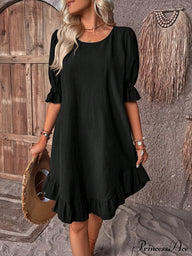 Ursa Smockkleid mit Rüschensaum