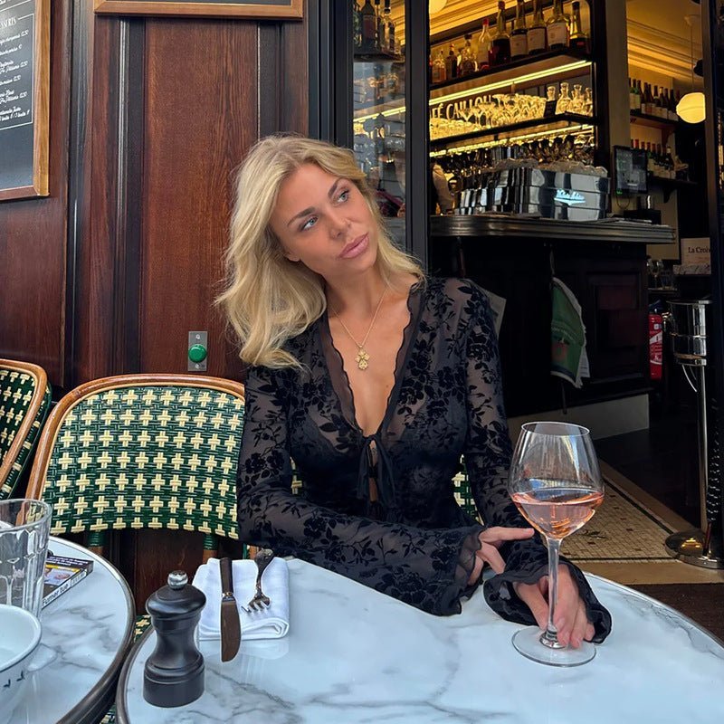 ZEYA - Ursa Tie Front Lace Blouse