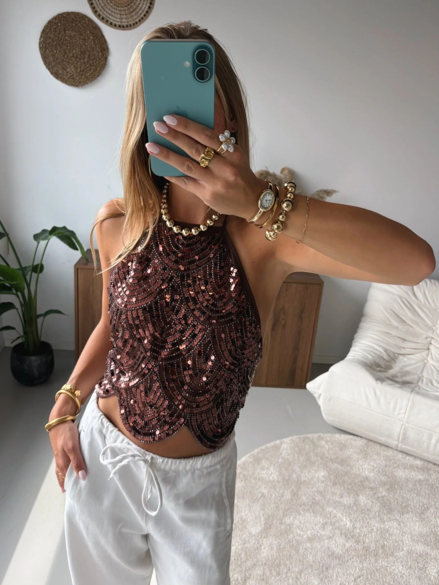 ZEYA - Valerie Sequin Halter Top