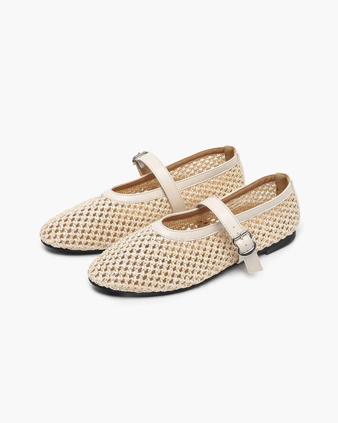 ZEYA - Veda Hollow Weave Mary Jane Flats