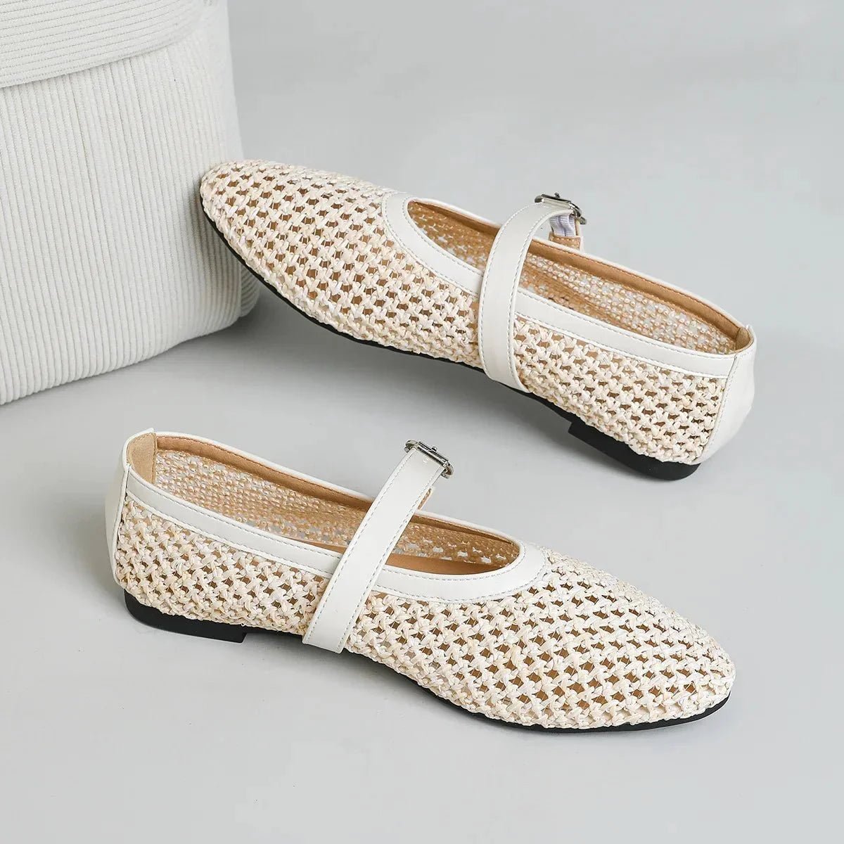 ZEYA - Veda Hollow Weave Mary Jane Flats