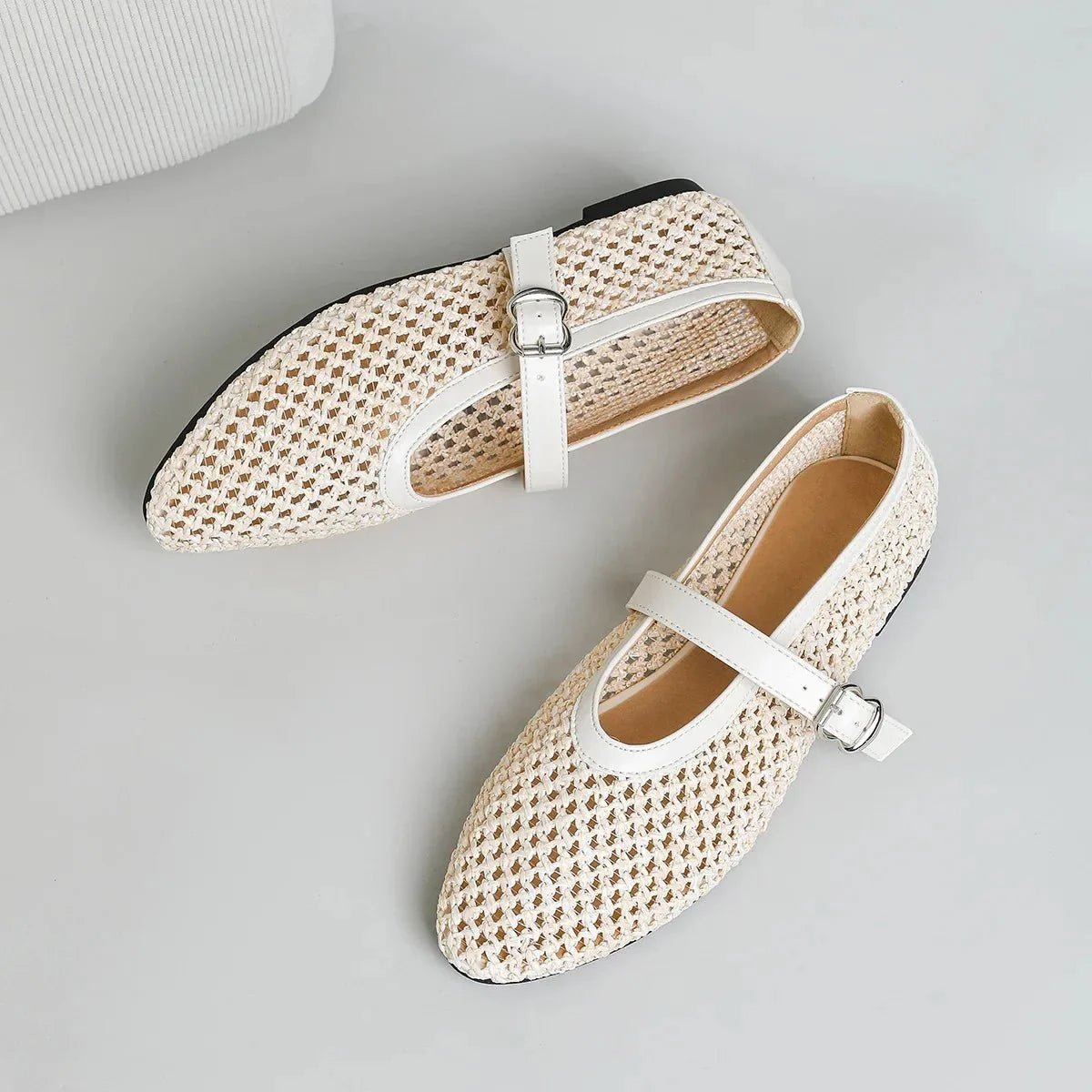 ZEYA - Veda Hollow Weave Mary Jane Flats