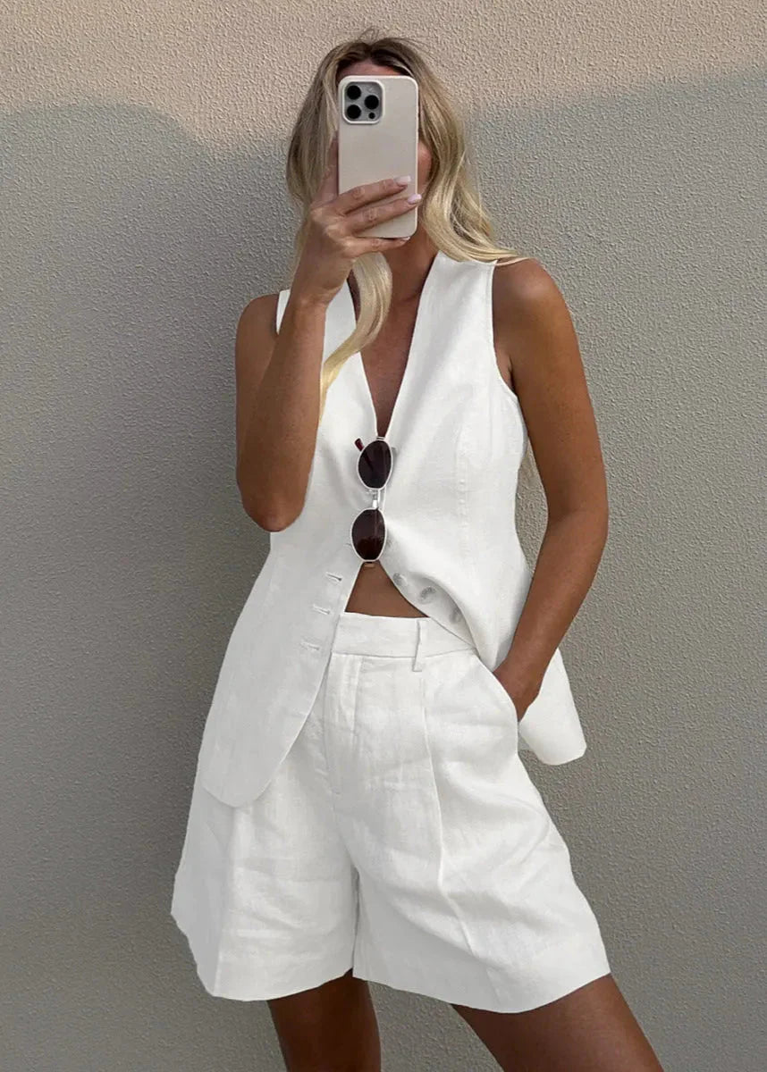 ZEYA - Vera Tailored Vest and Shorts Set