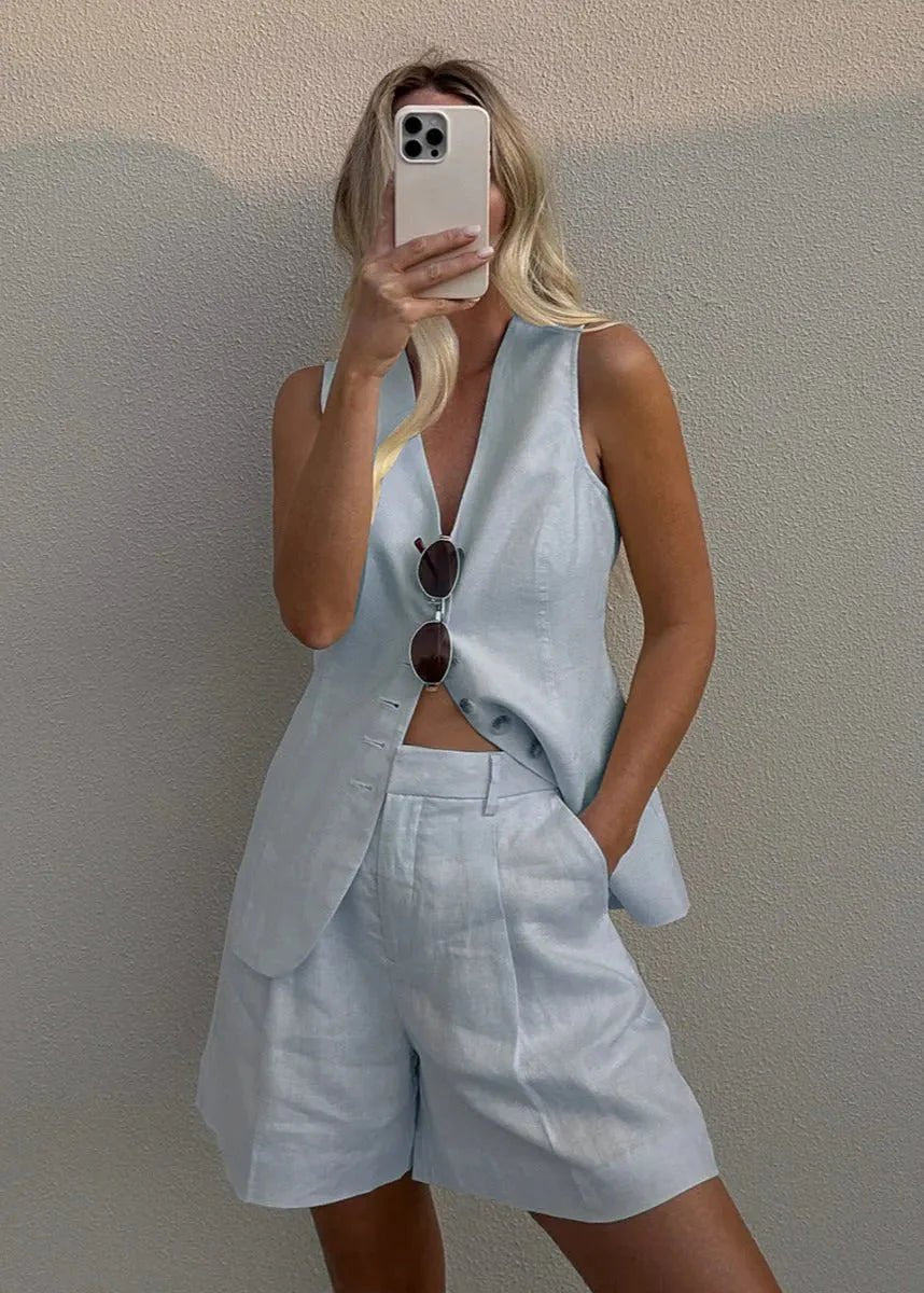 ZEYA - Vera Tailored Vest and Shorts Set