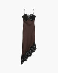 Lily Spitzen-Satin-Trägerkleid