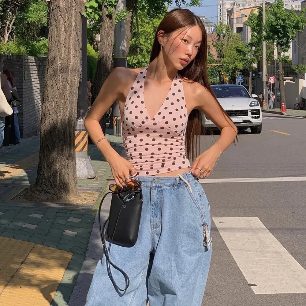 ZEYA - Wren Polka Dot Off - Shoulder Tank Top