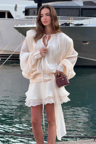 Robe mini en mousseline à volants Yvanna