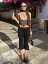 Zenaida Black Capri Pants
