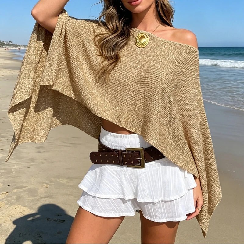 ZEYA - Ziva Shimmer Off-Shoulder Cape